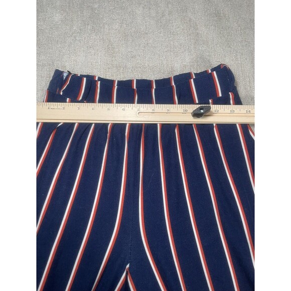 Ultra Flirt Pants Women's Medium Navy Striped Wide Leg Pants - Picture 7 of 16